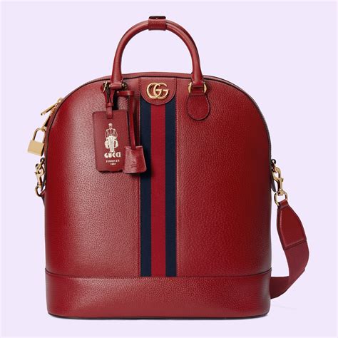 Gucci Savoy small bowling tote in Red Leather 